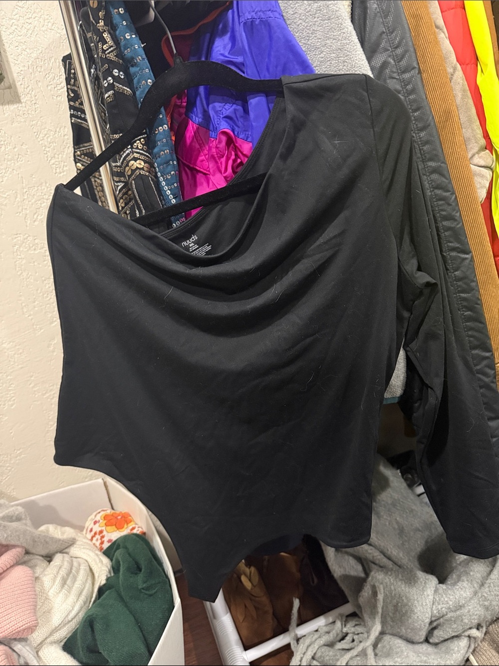 Black one shoulder Women's Top